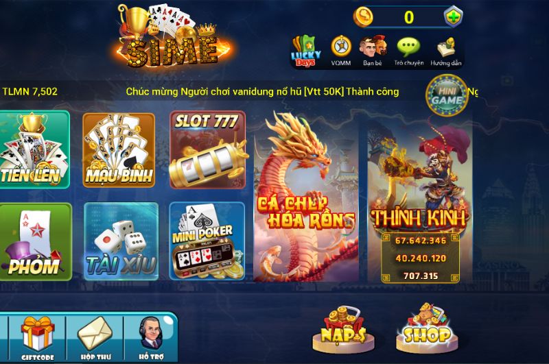 Trải nghiệm kho trò chơi đa dạng và sống động