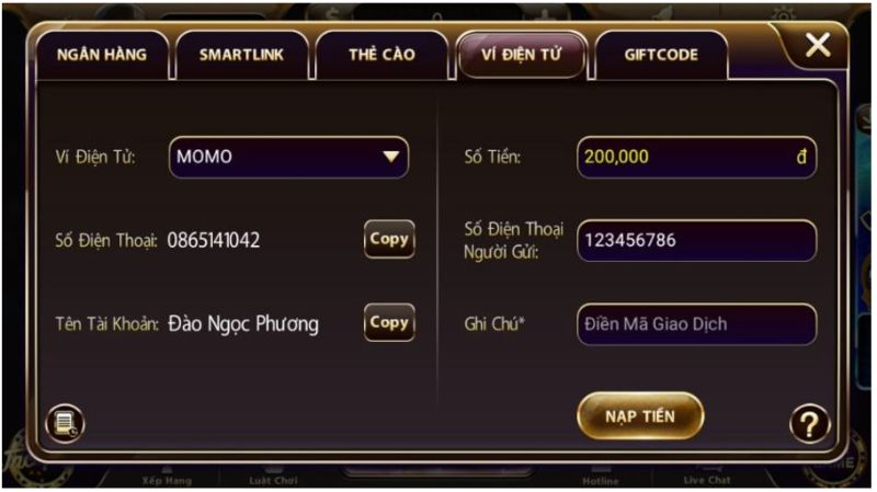 Hướng dẫn nạp và rút thưởng trên Winplay Club
