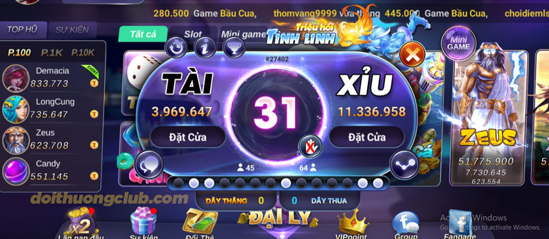 Sân chơi mang đến cho thành viên nhiều tính năng hấp dẫn