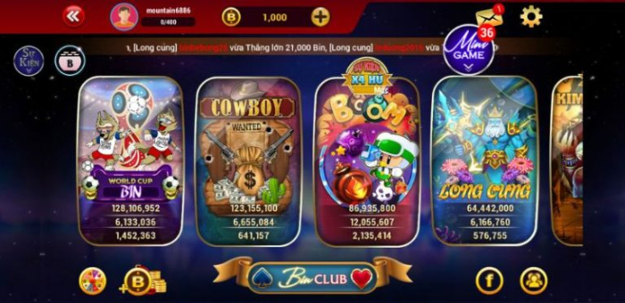 Bin Club là địa chỉ chơi game đổi thưởng hàng đầu hiện nay