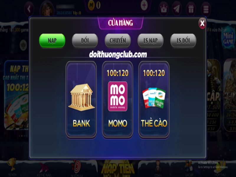 Các hình thức thanh toán của Maxvip