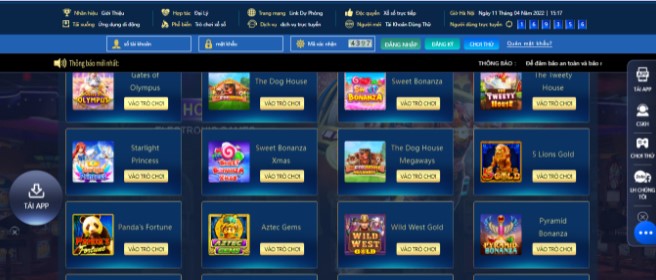 các trò chơi cá cược ở nhà cái HR99