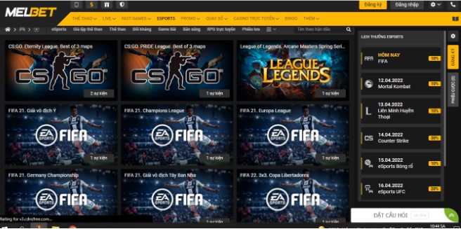 Game nhà cái cá cược uy tín melbet