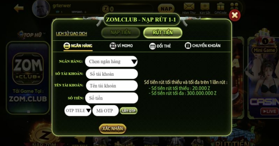 Nạp rút tự động, nhanh chóng